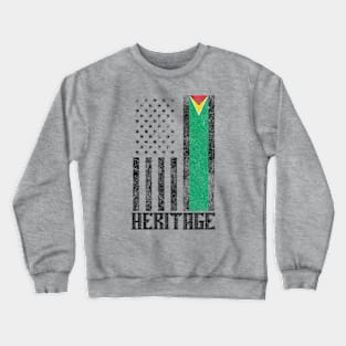 Guyana Hispanic Heritage destressed flag Crewneck Sweatshirt